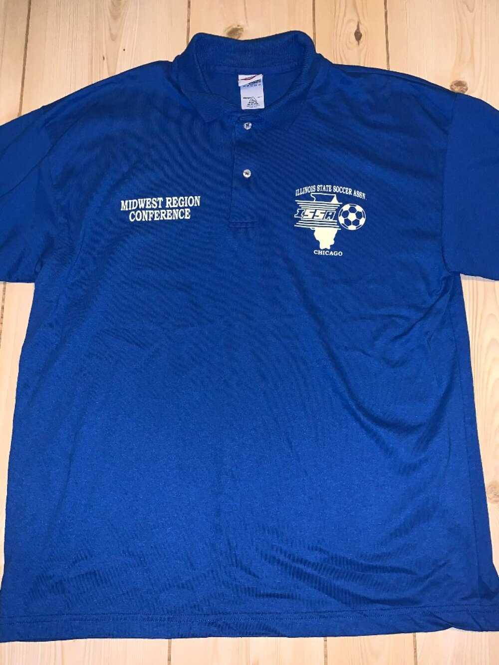 Vintage Y2K Illinois State Soccer Association ISSA Chicago Midwest Polo Shirt XL